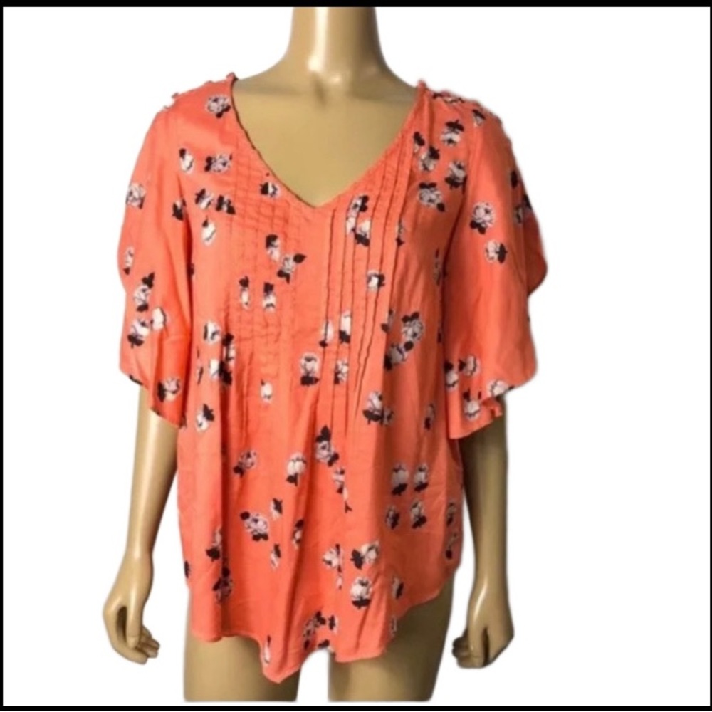ANTHROPOLOGIE MAEVE MAYA FLORAL FLUTTER SLEEVE TOP - Picture 3 of 10